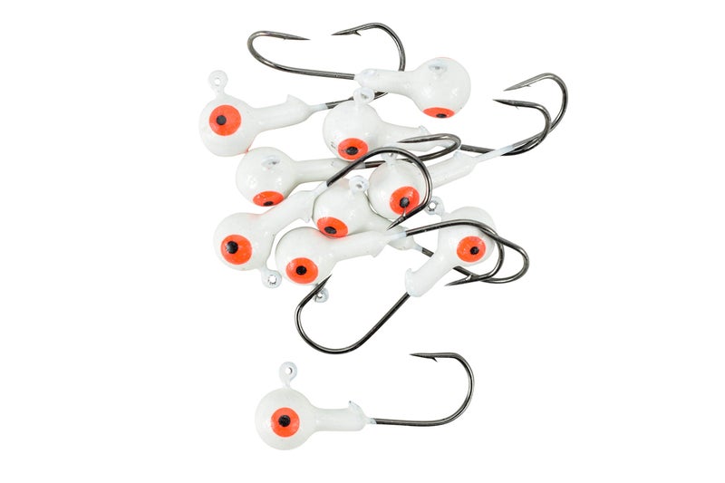 LAST CAST TACKLE 1/4-1oz White Ball Jig Heads - 10 Pack - 5 Sizes to Choose from (.250-1/4oz) - Image 1